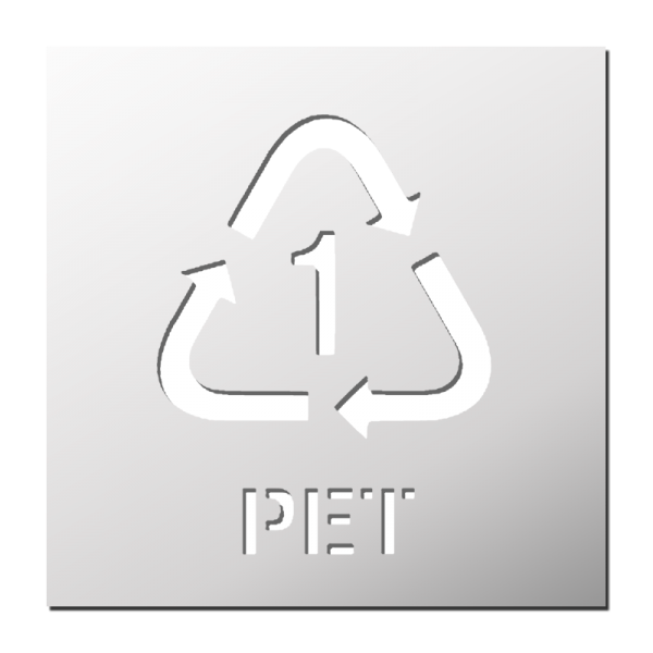 Pochoir Symbole Recyclage 1 Plastique PET