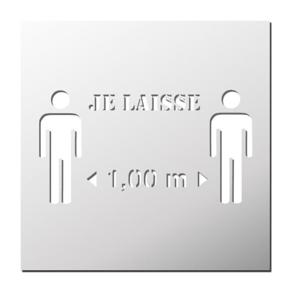 Pochoir Distance de sécurité 1 mètre COVID 19