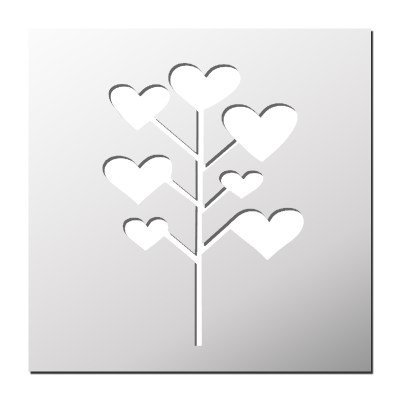 Pochoir Arbre Coeurs