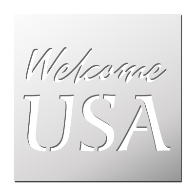Pochoir Welcome USA