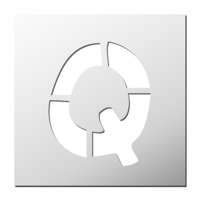 Pochoir Lettre Q Stencil