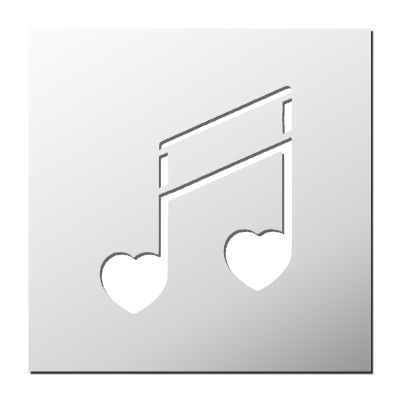 Pochoir Note de musique Coeur