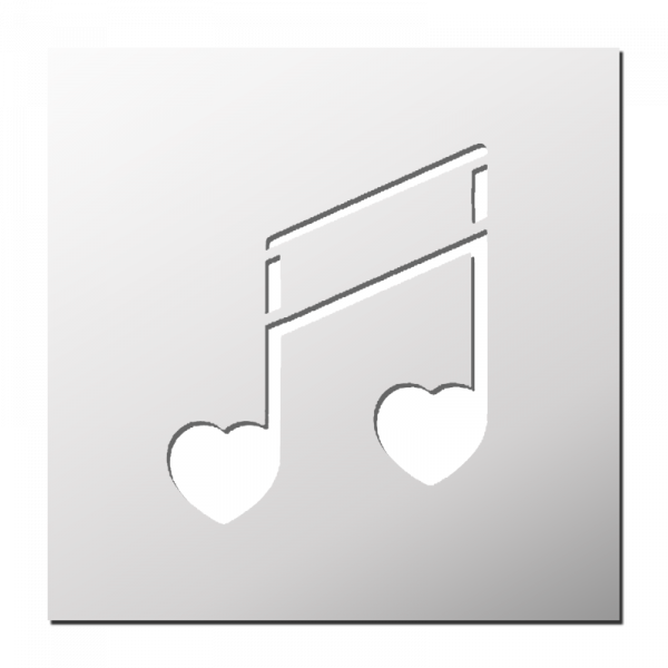 Pochoir Note de musique Coeur