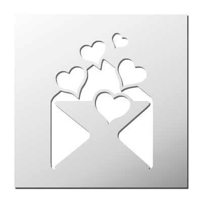 Pochoir Lettre d&rsquo;amour