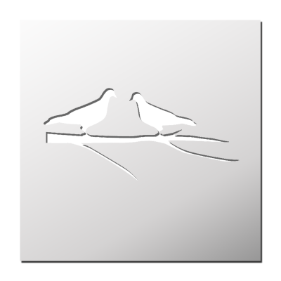 Pochoir Couple d’oiseaux sur une branche