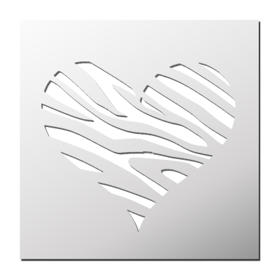 Pochoir Coeur Zèbre