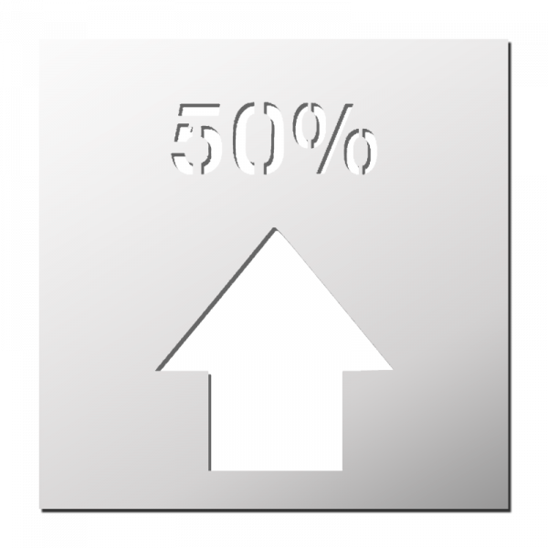 Pochoir Augmentation de 50%