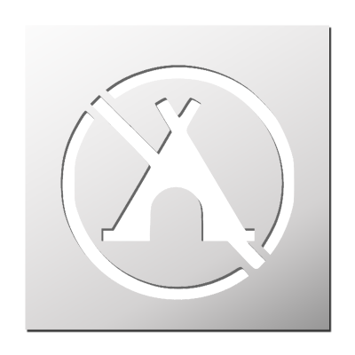 Pochoir Camping interdit