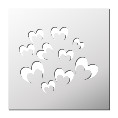 Pochoir Coeurs