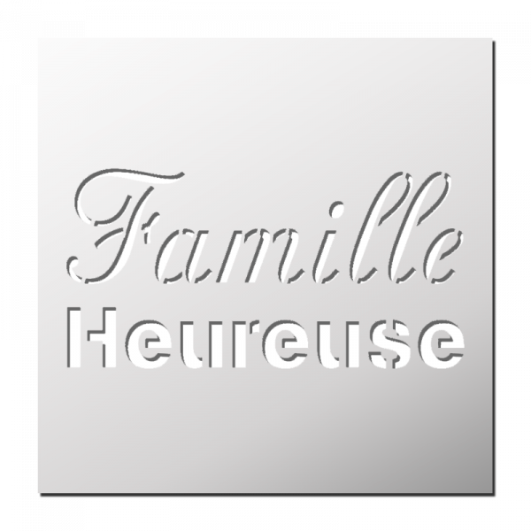 Pochoir Famille Heureuse