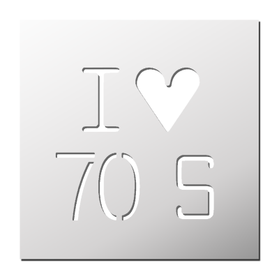 Pochoir J’aime les années 70