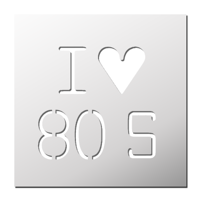 Pochoir J’aime les années 80