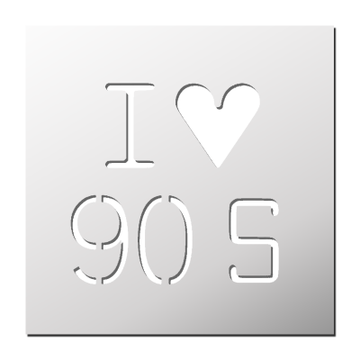 Pochoir J’aime les années 90