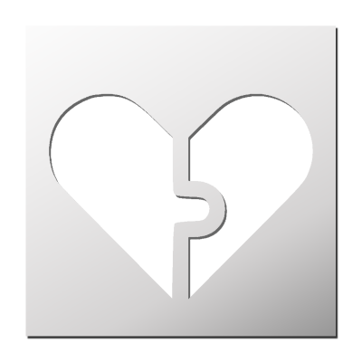 Pochoir Coeur Puzzle