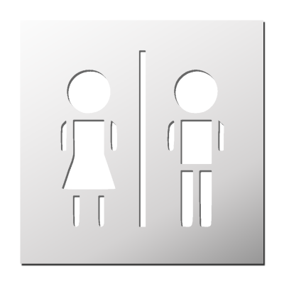 Pochoir Toilette Homme Femme