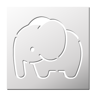 Pochoir Eléphant