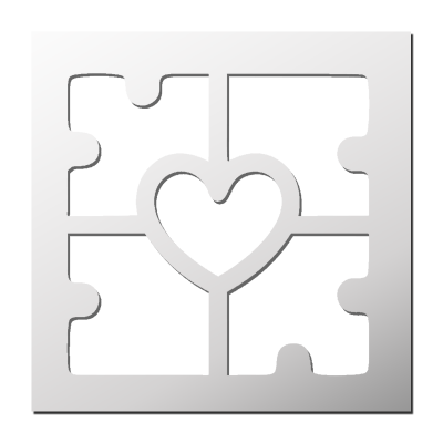 Pochoir Puzzle Coeur