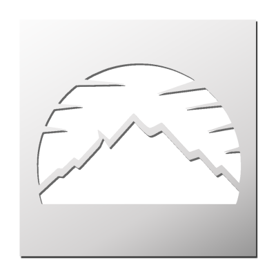 Pochoir Montagne Soleil