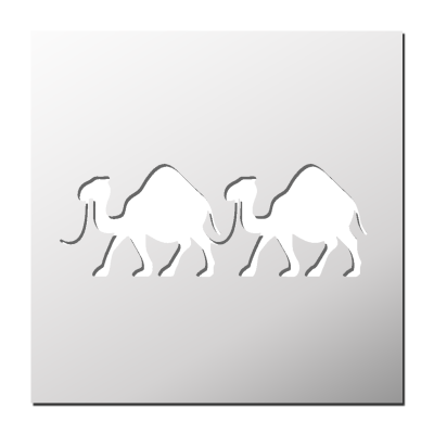 Pochoir Caravane de chameaux
