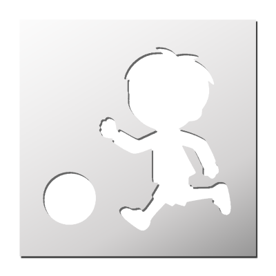 Pochoir Enfant joue au foot