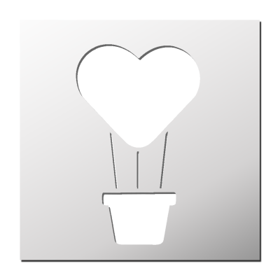 Pochoir Montgolfière Coeur