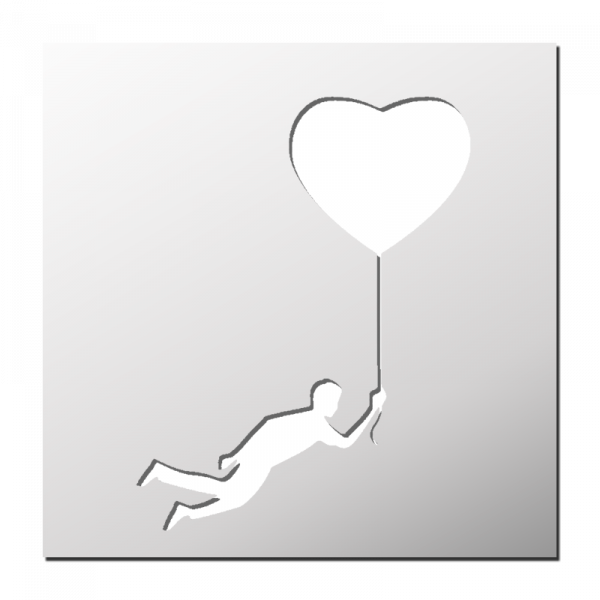 Pochoir Homme avec Ballon Coeur