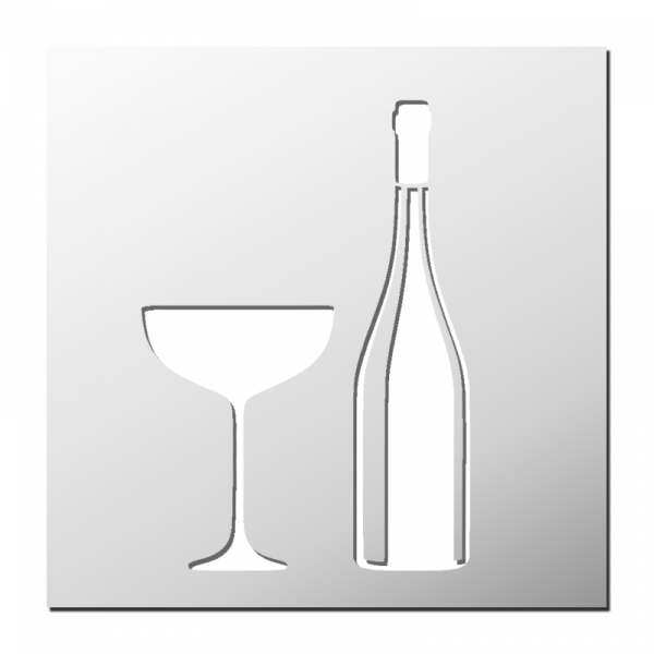 Pochoir Bouteille et Verre de Vin