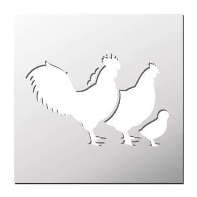 Pochoir Coq Poule Poussin