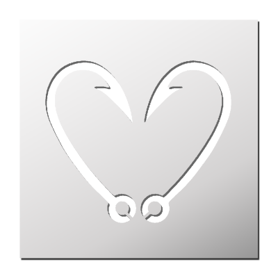 Pochoir Coeur Hameçon