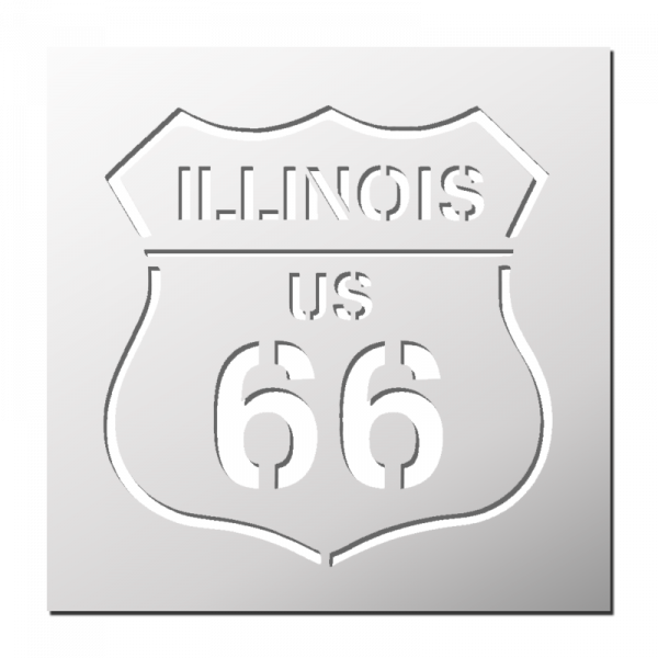 Pochoir Route 66 ILLINOIS