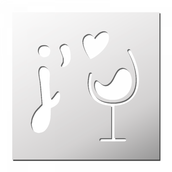 Pochoir J'aime le Vin