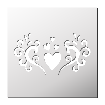 Pochoir Arabesque Coeur