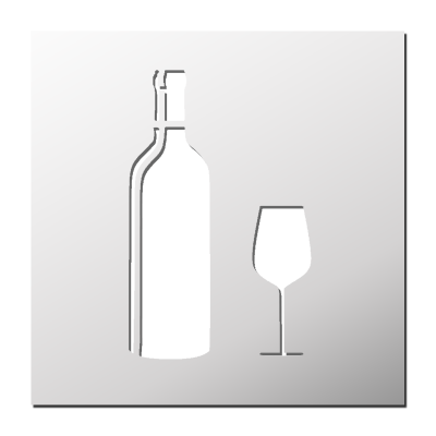 Pochoir Bouteille de Vin