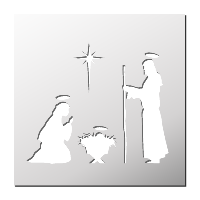 Pochoir Crèche de Noël
