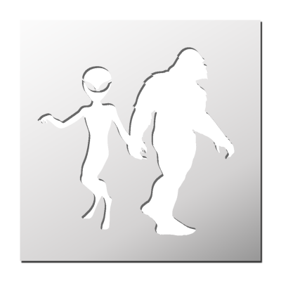Pochoir Alien et Yeti