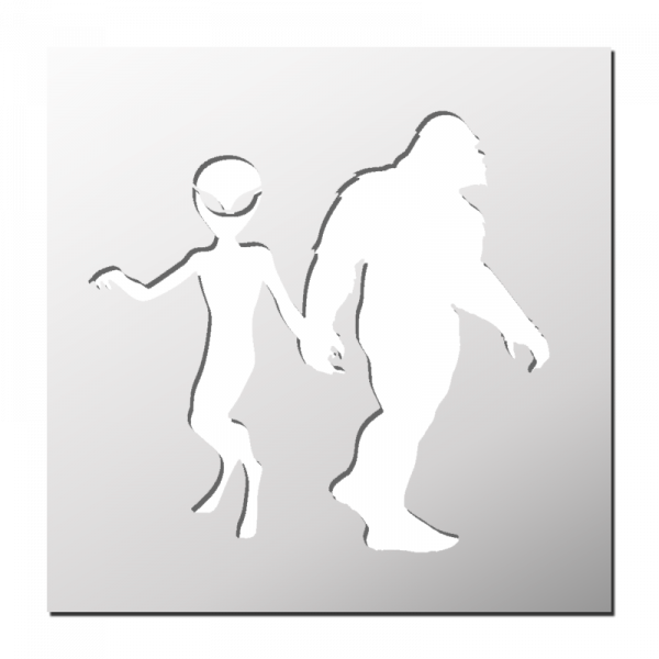 Pochoir Alien et Yeti