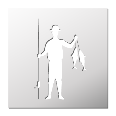 Pochoir Pêcheur