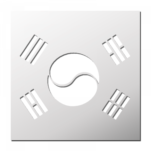 Pochoir Drapeau Corée du Sud