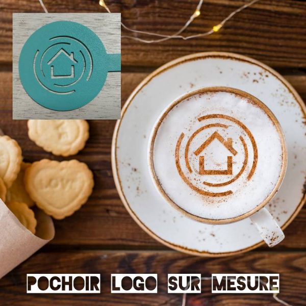 Pochoir Logo sur mesure pour décorer vos Boissons : Café, Cappuccino, Cocktail...