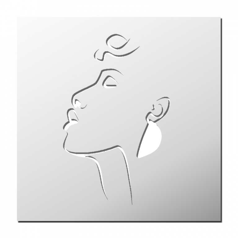 Pochoir De Coiffe Africaine, 16,51 X 20,32 Cm (S) - Pochoir Africain