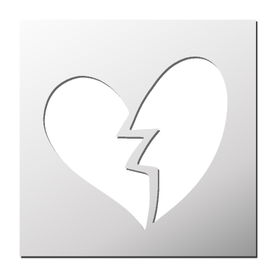 Pochoir Coeur brisé