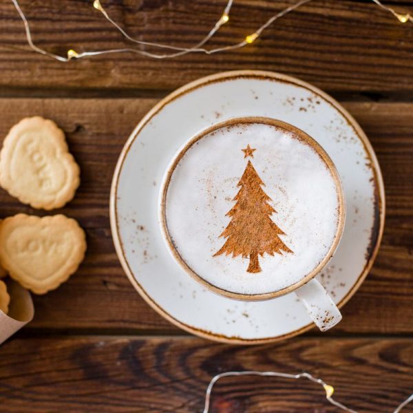Pochoir Café Sapin Noël
