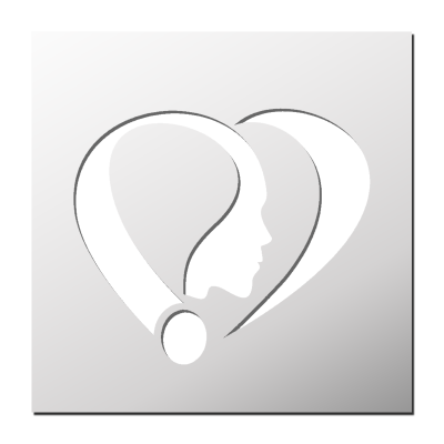 Pochoir Coeur Abstrait