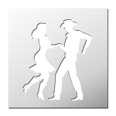 Pochoir Danseurs Country