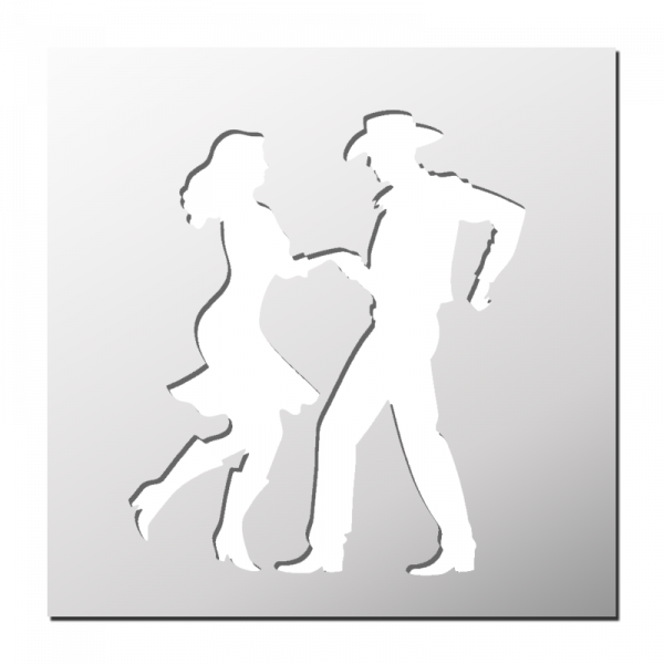 Pochoir Danseurs Country