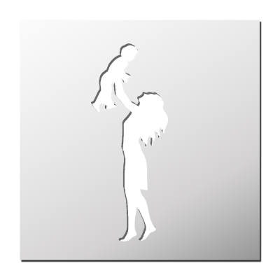 Pochoir Maman et son enfant
