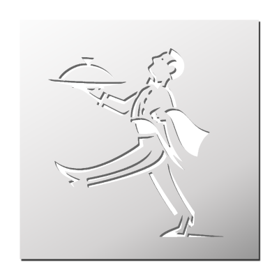 Pochoir Serveur Restaurant