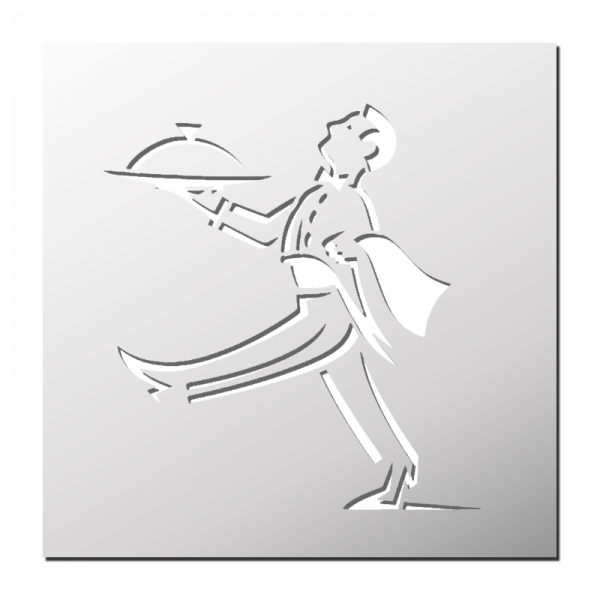 Pochoir Serveur Restaurant