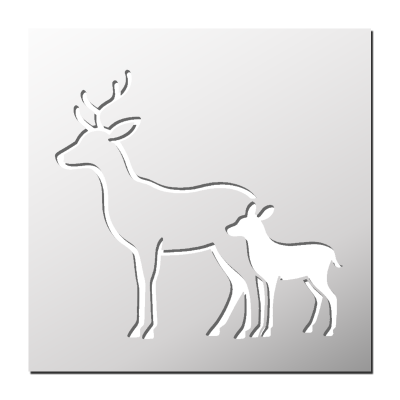 Pochoir Cerfs