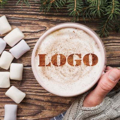 Pochoir Chocolat Chaud Logo Personnalisé